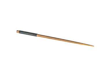 Stylish wooden bamboo chopstick isolated on a white background.
