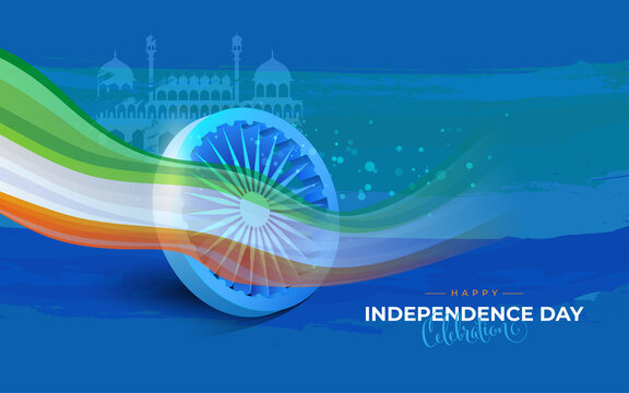 Indian Independence Day Celebration Greeting Background Template Design