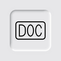 DOC simple icon vector. Flat design. Neumorphism design.ai