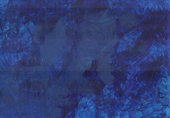 Dark blue abstract texture with oil for textile design. Business card. Acrylic color backdrop. Blue background