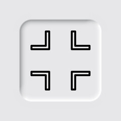 Fototapeta premium Minimize full screen icon vector. Flat design. Neumorphism design.ai