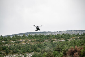 Fototapeta na wymiar Military combat helicopter