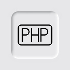 PHP simple icon vector. Flat design. Neumorphism design.ai