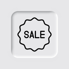 Sale icon vector. Flat design. Neumorphism design.ai