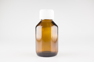 medical jars with dark glass caps