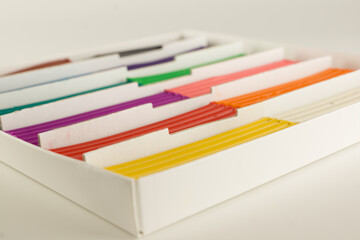 children color wax plasticine for creativity isolated