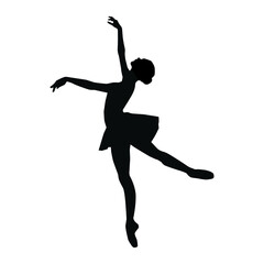 Fototapeta na wymiar Ballerinas vector silhouettes. Black isolated. Vector illustration