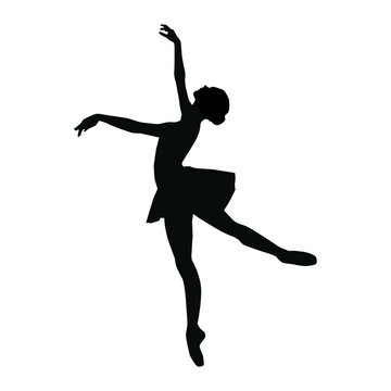 Ballerinas vector silhouettes. Black isolated. Vector illustration