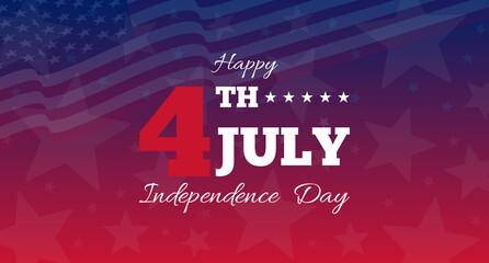 4th of July Independence Day banner background - obrazy, fototapety, plakaty
