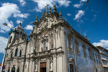 Igreja dos Clerigos church in porto portugal - obrazy, fototapety, plakaty