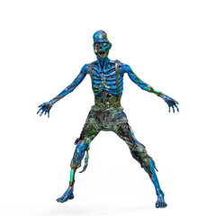 zombie is standing up on white background