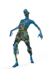 zombie is dancing on white background
