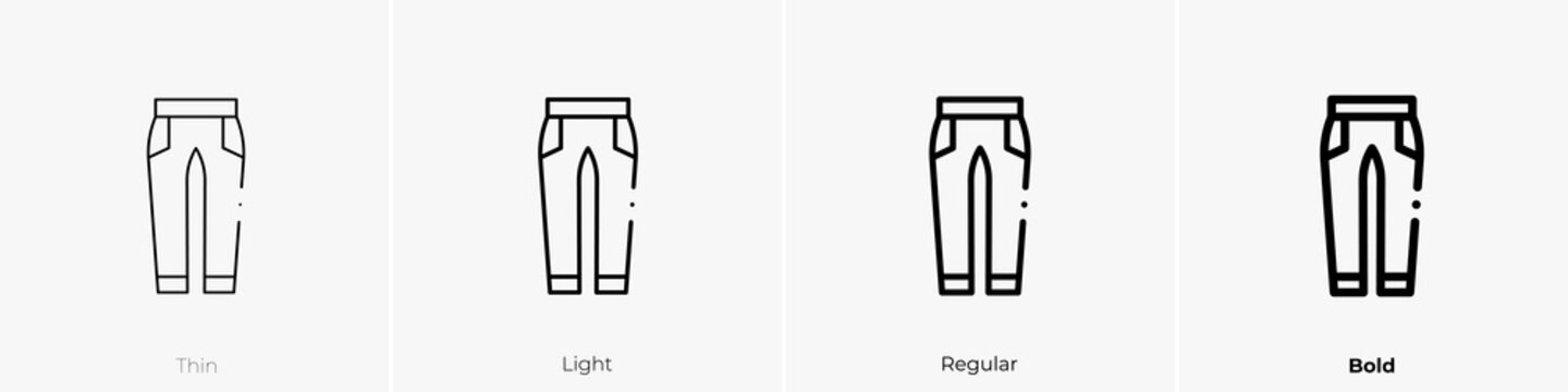 pants icon. Linear style sign isolated on white background. Vector illustration.