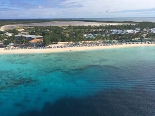 White sand beach and turquoise waters of Grand Turk, Turks and Caicos