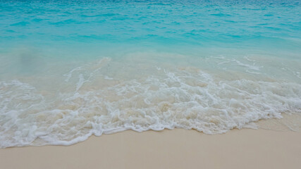 Fototapeta na wymiar beautiful tropical beach in summer with sea waves.