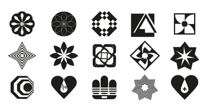 design geometric forms for logos, icons and symbols