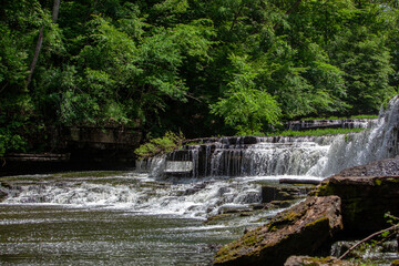 Waterfalls at Old Stone Fort State Archaeological Park in Tennessee