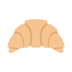Croissant isolated on white background. Flat tasty dessert. Cartoon vector illustration of candy food