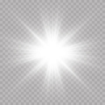 Vector transparent sunlight special lens flare light effect. PNG. Vector illustration	