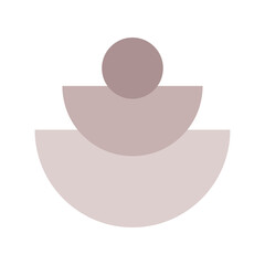 Minimalist Boho Graphic Geometric Shape Icon. Boho Beige Colored Template for T Shirt or Poster Print