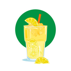 Cold drinks lemonade vector illustration.