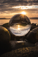 Sunset through a crystal ball