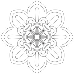 Leaf Flower Petal Coloring Mandala Art Simple Graphic Shape Vector Floral Oriental Outline Vintage Decorative Elements Pattern Illustration Islam Arabic Indian Turkish Mystic Religion Morals Lotus
