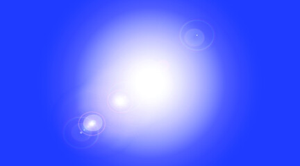 blue sky with sun and flares and halo, vector illustration