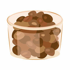 tapioca in a glass container