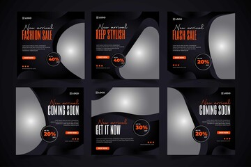 Fashion sale Social media banner template set vector