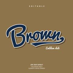 Brown Jersey baseball team logo printable embroidery text effect editable premium vector
