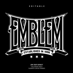 fighter sports club emblem logo or apparel denim text effect editable premium vector