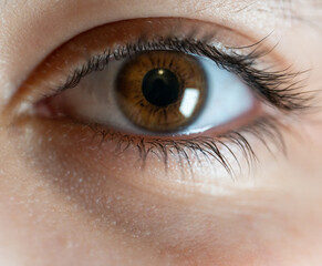 Fototapeta premium close up of a female eye pupil 