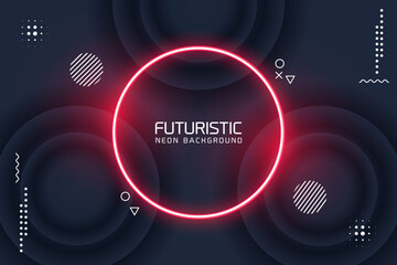 Realistic neon lights background theme design with led light Sports technology Abstract Vector