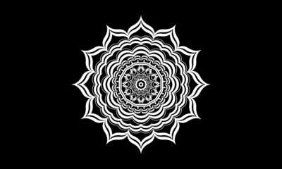 Circular pattern in form of mandala for Henna, Mehndi, tattoo, decoration. Decorative ornament in ethnic oriental style. Coloring book page.