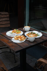 Meal, food, waffles and coffee, breakfast, dinner, lunch, dish, delicious