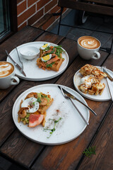 Meal, food, waffles and coffee, breakfast, dinner, lunch, dish, delicious