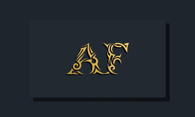 Luxury initial letters AF logo design. It will be use for Restaurant, Royalty, Boutique, Hotel, Heraldic, Jewelry, Fashion and other vector illustration