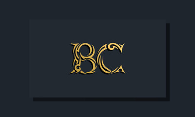 Luxury initial letters BC logo design. It will be use for Restaurant, Royalty, Boutique, Hotel, Heraldic, Jewelry, Fashion and other vector illustration