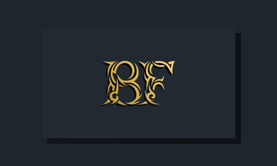 Luxury initial letters BF logo design. It will be use for Restaurant, Royalty, Boutique, Hotel, Heraldic, Jewelry, Fashion and other vector illustration