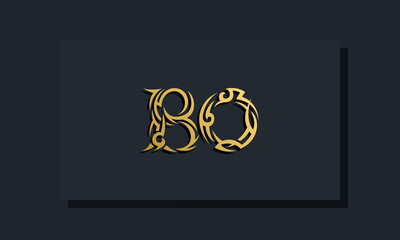 Luxury initial letters BO logo design. It will be use for Restaurant, Royalty, Boutique, Hotel, Heraldic, Jewelry, Fashion and other vector illustration