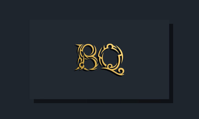 Luxury initial letters BQ logo design. It will be use for Restaurant, Royalty, Boutique, Hotel, Heraldic, Jewelry, Fashion and other vector illustration