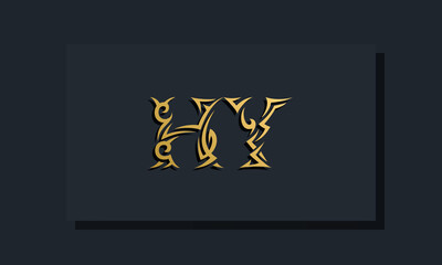Luxury initial letters HY logo design. It will be use for Restaurant, Royalty, Boutique, Hotel, Heraldic, Jewelry, Fashion and other vector illustration