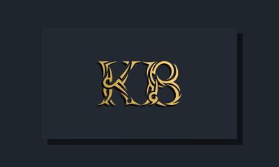 Luxury initial letters KB logo design. It will be use for Restaurant, Royalty, Boutique, Hotel, Heraldic, Jewelry, Fashion and other vector illustration