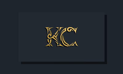 Luxury initial letters KC logo design. It will be use for Restaurant, Royalty, Boutique, Hotel, Heraldic, Jewelry, Fashion and other vector illustration