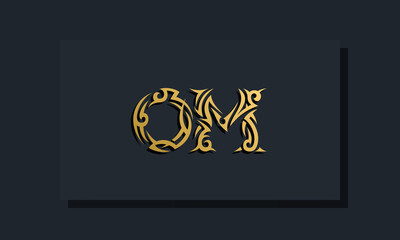 Luxury initial letters OM logo design. It will be use for Restaurant, Royalty, Boutique, Hotel, Heraldic, Jewelry, Fashion and other vector illustration