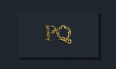 Luxury initial letters PQ logo design. It will be use for Restaurant, Royalty, Boutique, Hotel, Heraldic, Jewelry, Fashion and other vector illustration
