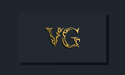 Luxury initial letters VG logo design. It will be use for Restaurant, Royalty, Boutique, Hotel, Heraldic, Jewelry, Fashion and other vector illustration