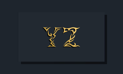 Luxury initial letters YZ logo design. It will be use for Restaurant, Royalty, Boutique, Hotel, Heraldic, Jewelry, Fashion and other vector illustration