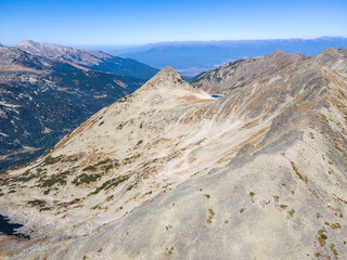 Aerial view of Pirin Mountain near Polezhan Peak, Bulgaria